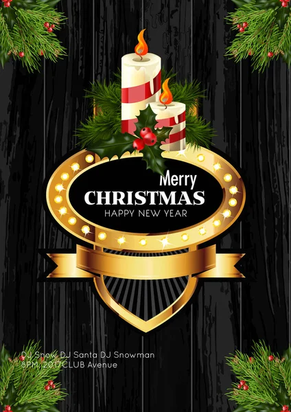 Sfondo natalizio con decorazione e testo — Vettoriale Stock