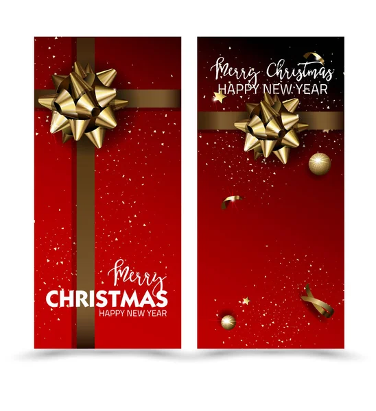 Kerst banners met decoratie — Stockvector