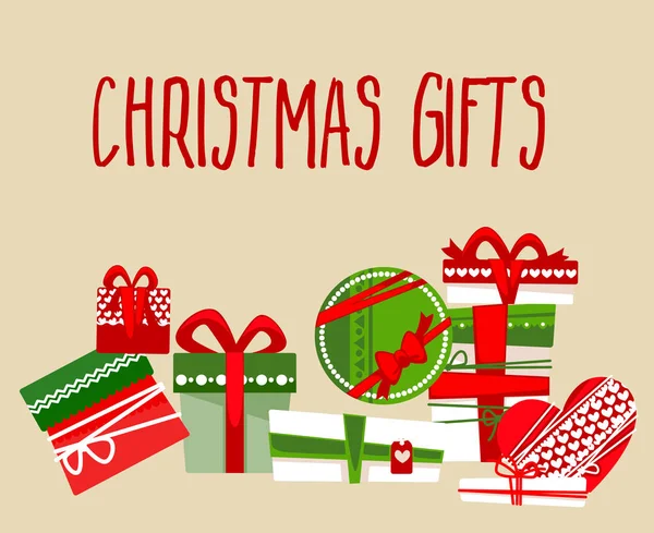 Coffrets cadeaux de Noël icônes ensemble — Image vectorielle