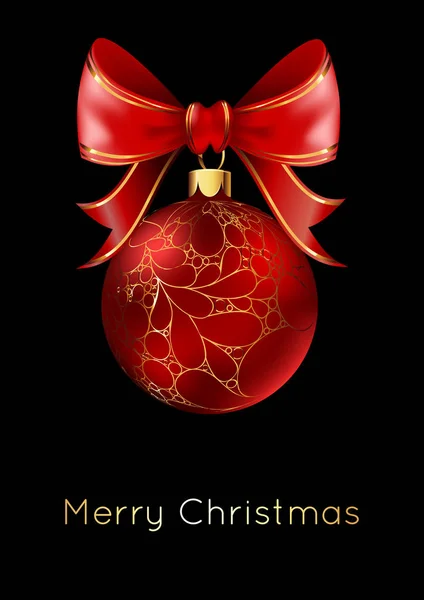 Christmas ball greeting card — Stock Vector