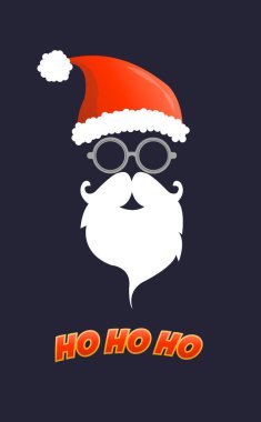 Santa şapka bıyık ve sakal.