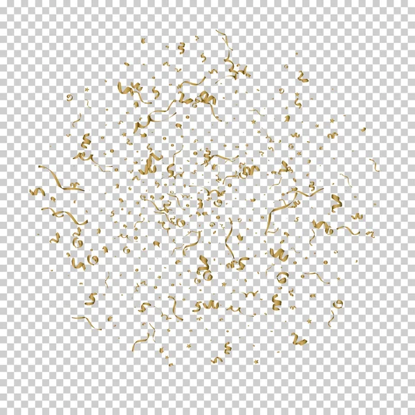 Chute de morceaux de confettis dorés — Image vectorielle