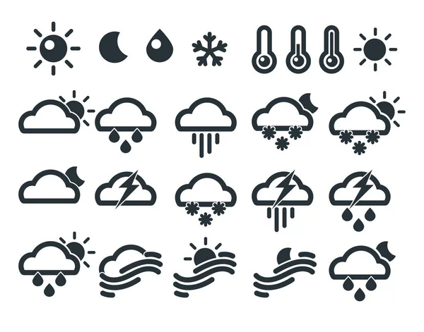 Набор погодных икон — стоковый вектор