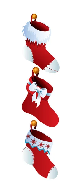 Noel çorap seti — Stok Vektör