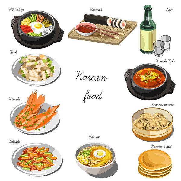 Collection of Korean food dishes