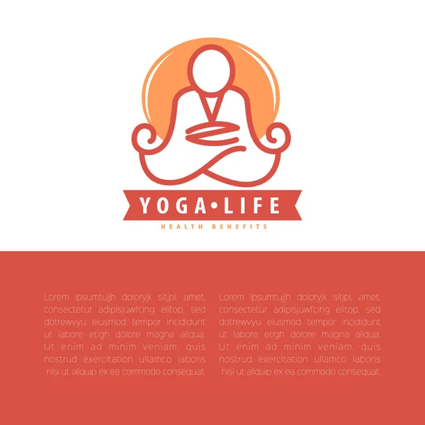 Modèle de conception de concept de yoga — Image vectorielle