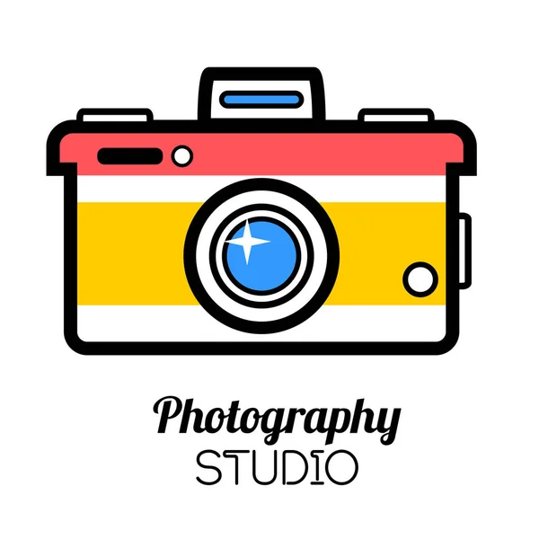 Modelo de logotipo para estúdio de fotografia — Vetor de Stock