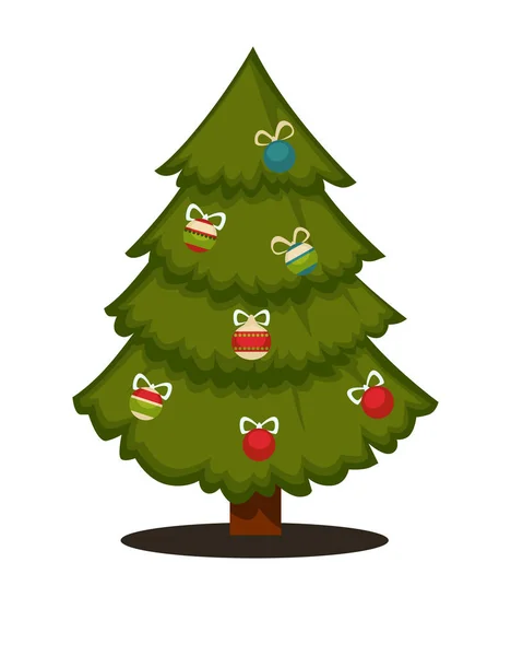 Árbol de Navidad con bolas — Archivo Imágenes Vectoriales