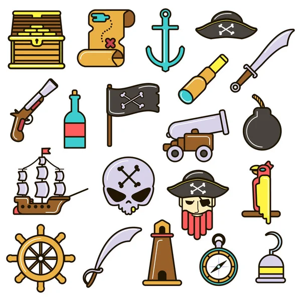 Pirate isons set — Stock Vector