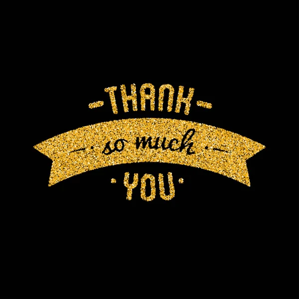 Thank you golden lettering design — Stock Vector