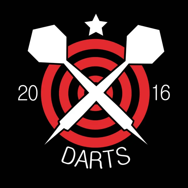 Darts label logo — Stock Vector