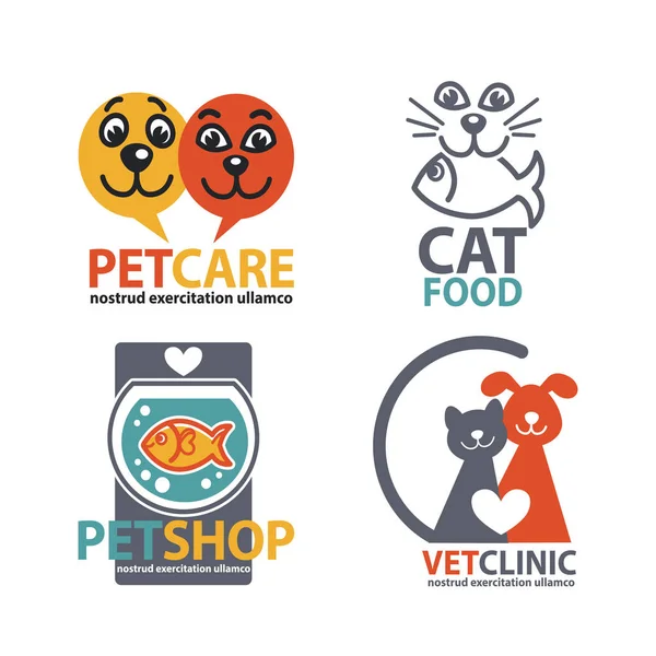Pet care logo set — Stock Vector