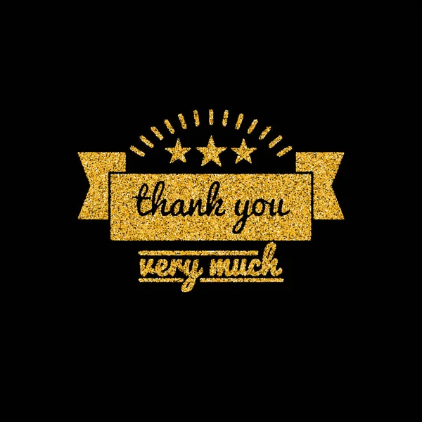 Thank you golden lettering design — Stock Vector