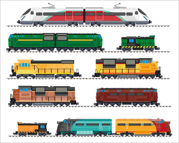 Ensemble de transport ferroviaire — Image vectorielle