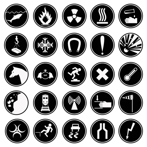 Set of warning and danger signs — Stock Vector