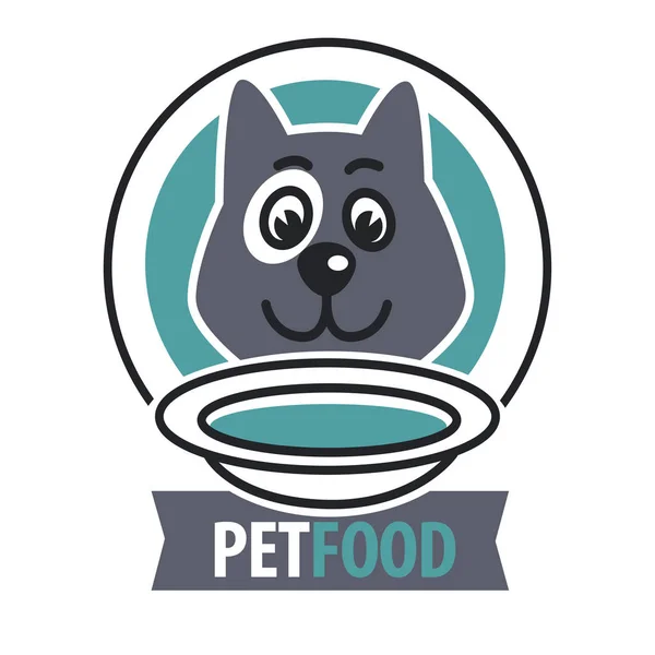 Logotipo de comida para mascotas con icono de perro — Vector de stock
