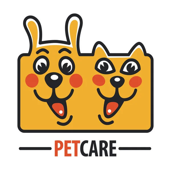 Pet Care Logo with Dog and cat — Stock Vector