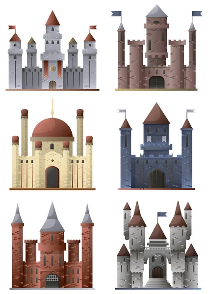 Reihe von Türmen und Burgen — Stockvektor