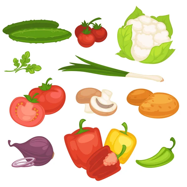 Différents légumes icône — Image vectorielle