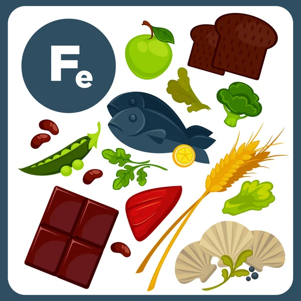 Alimentation avec icône des minéraux — Image vectorielle