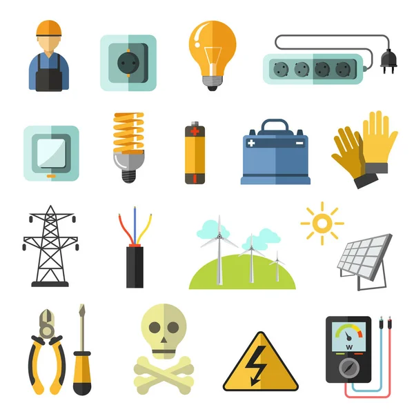 Elektrik donanımları Icons set — Stok Vektör