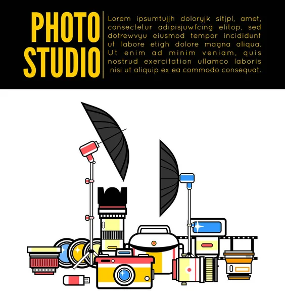 Fotografía concepto diseño — Vector de stock