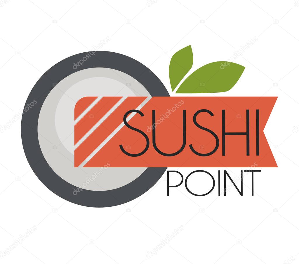 Sushi Logo design for Japanese food restaurants, vector illustration