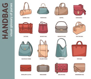 icon set of fashion bags
