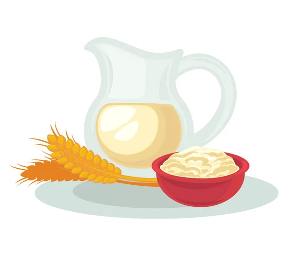 Organické přírodní mléčné a pšeničné — Stockový vektor