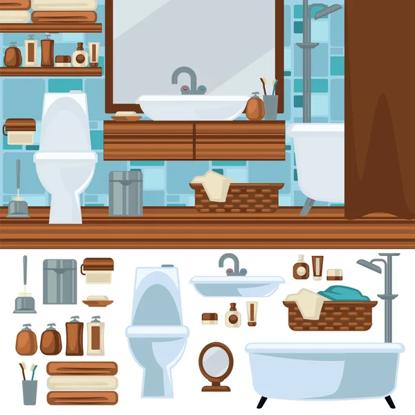 Bathroom interior design — Stock Vector