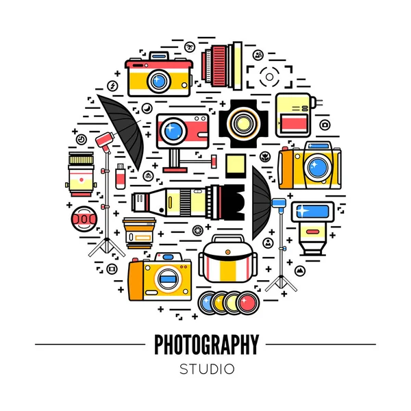 Fotografía concepto diseño — Vector de stock