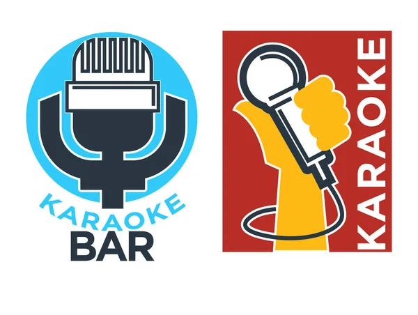 Clube de karaoke e etiquetas de bar — Vetor de Stock