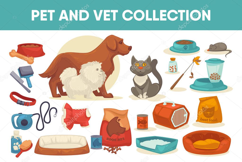 Set of pet care icons