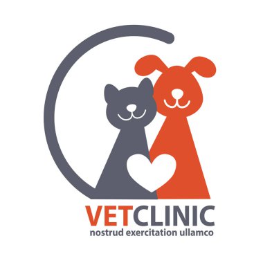 Evde beslenen hayvan görüntü hayvan hastalıklarıyla ilgili klinik logolu.