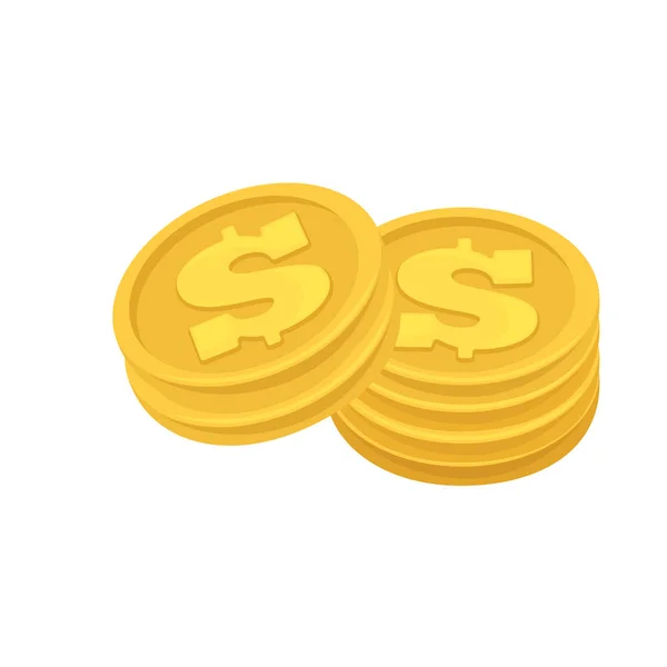 Conjunto de efectivo papel moneda y monedas . — Vector de stock