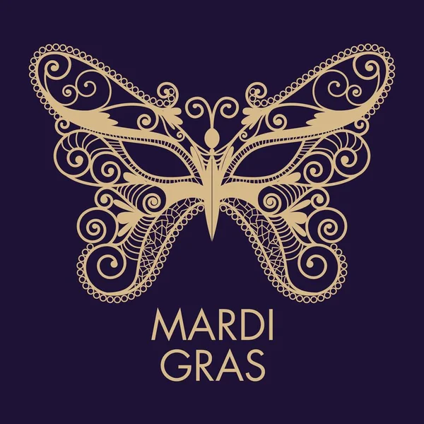 Mardi Gras mask av spetsar samling set. — Stock vektor
