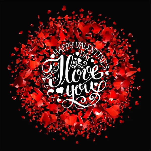 Valentines Day Party Lettrage carte de vœux ou modèle Flyer . — Image vectorielle