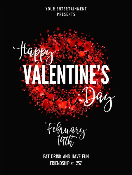 Sevgililer günü partisi tebrik kartı veya Flyer şablonu.