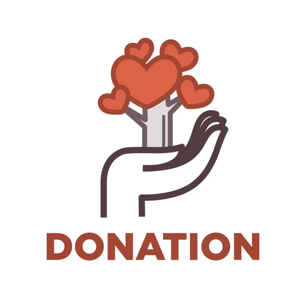 Donatie en vrijwilligerswerk pictogram — Stockvector