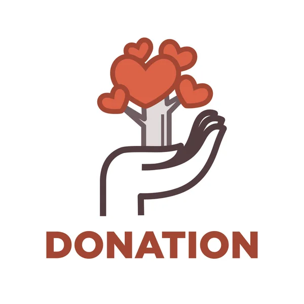 Donation and volunteer work icon — Stock Vector