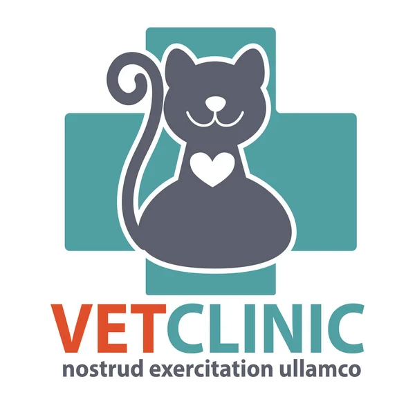 Veterinärmedicinska kliniken logotyp med bilden av pet. — Stock vektor