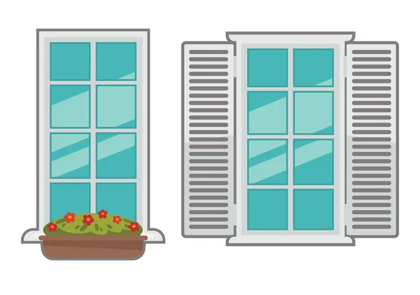 Fenstersammlung verschiedener Typen. — Stockvektor