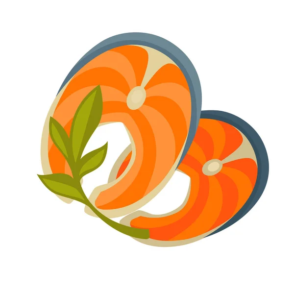 Piece or slice red fish. — Stock Illustration Piece or slice red fish. Stock Illustration
