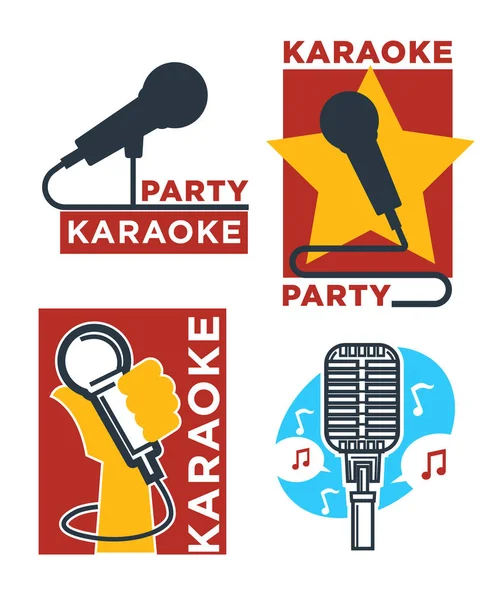 Karaoke club logo set — Stockvector