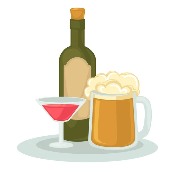 Bebidas icono plano — Vector de stock