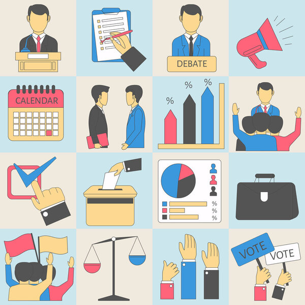 Elections infographic icons