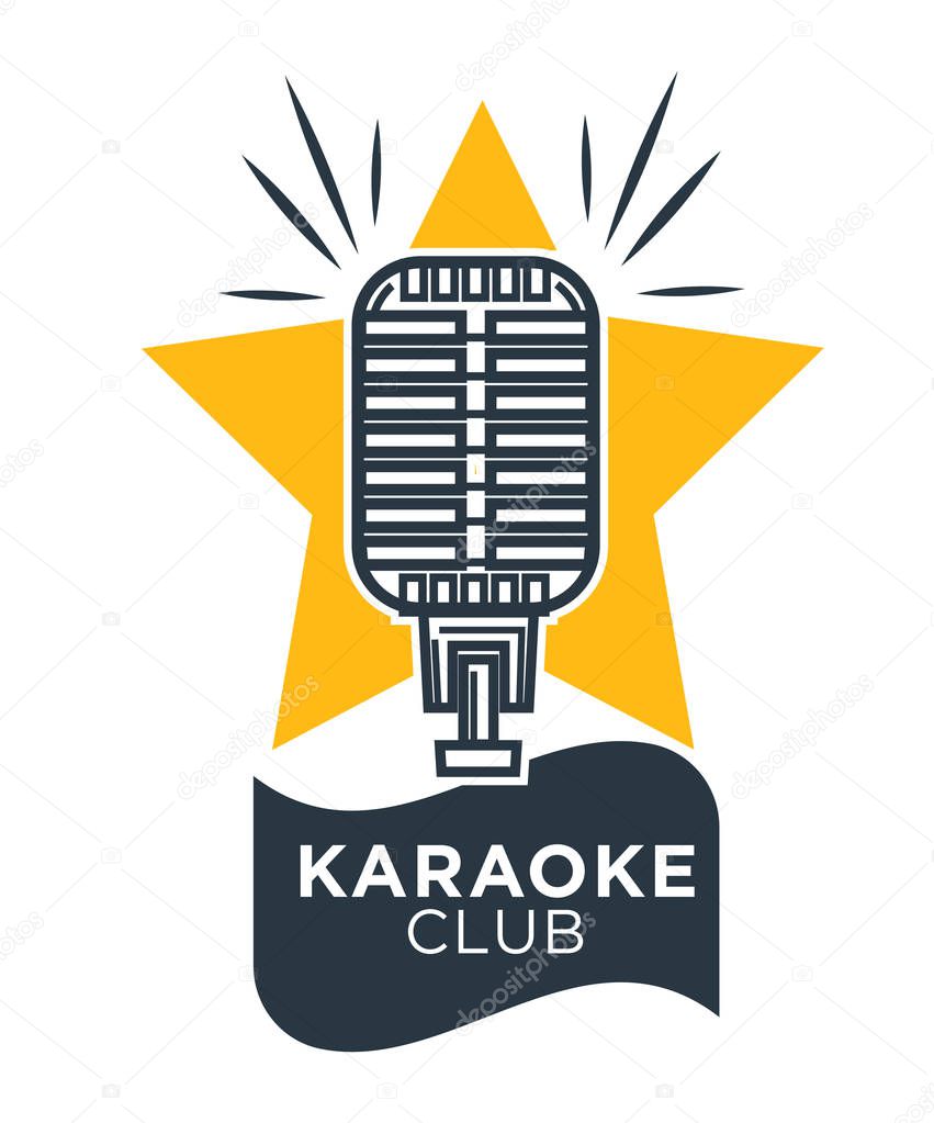 Karaoke club logotype set