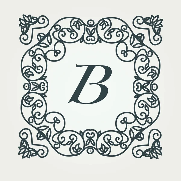 Floresce logotipo caligráfico —  Vetores de Stock
