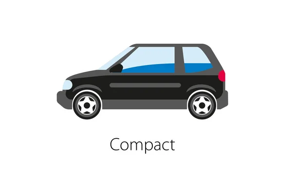 Coche compacto aislado sobre fondo blanco . — Vector de stock