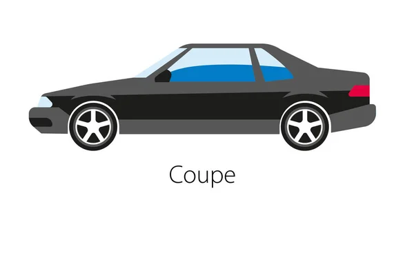 Coupe auto geïsoleerd op wit. — Stockvector